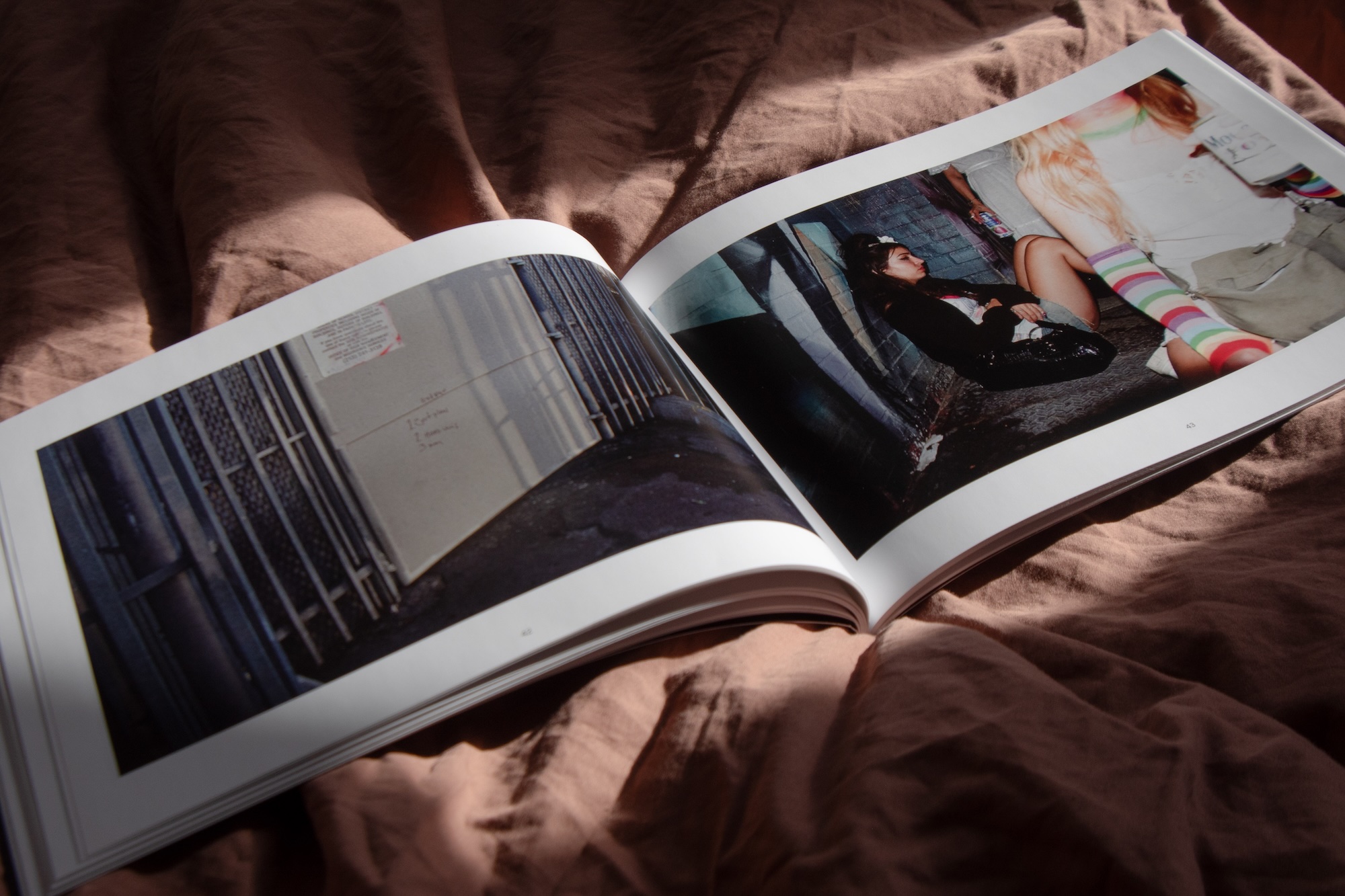 A copy of 'Diaries of a Wet Bird' by Sophia Cutino is opened to show two photos, side-by-side.